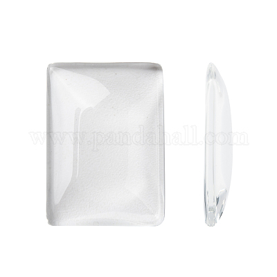 Cabochons de verre transparent de rectangle&nbsp;GGLA-R025-25x18-1