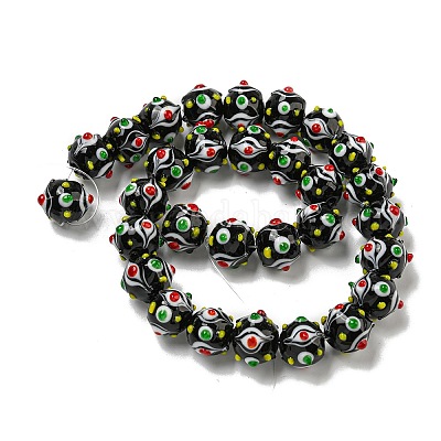 Chapelets de perles vernissées manuelles&nbsp;LAMP-N025-05F-1