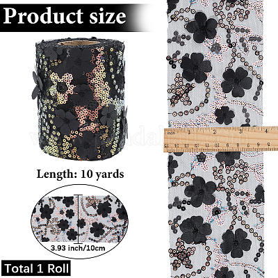 1 Rolle Polyester-Spitzenbesatz&nbsp;HUDU-GF0001-01A-1