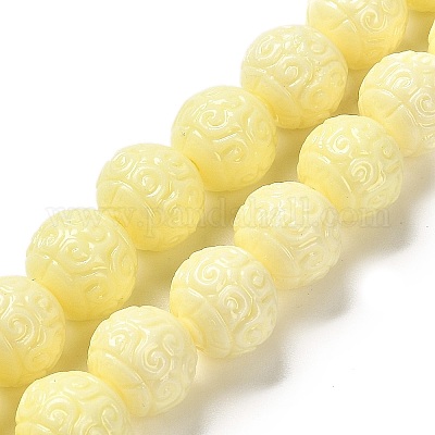 Perles sculptées en corail synthétique&nbsp;CORA-D034-03A-1