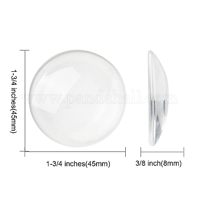 Cabochon in vetro trasparente&nbsp;X-GGLA-R026-45mm-1