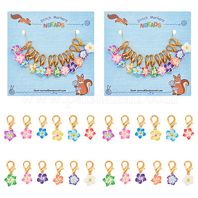 PRETTY GEMS Stitch Markers, Keyrings for Crochet & Knitting 