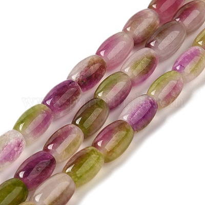 Naturels teints en blanc perles de jade brins&nbsp;G-M402-A01-03-1