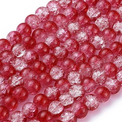 Perles de verre craquelé cuites au four&nbsp;X-CCG-S001-8mm-15-1