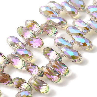 Chapelets de perles en verre électroplaqué&nbsp;EGLA-B006-01A-FR01-1
