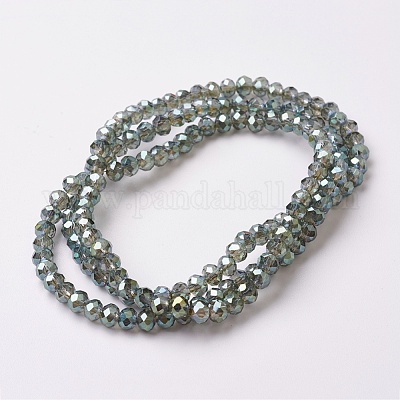 Chapelets de perles en verre électroplaqué&nbsp;EGLA-F124-FR-B03-1