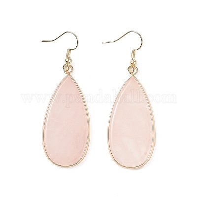 Boucle d'oreille quartz rose argent 3 Boucle d'oreille quartz rose argent 3