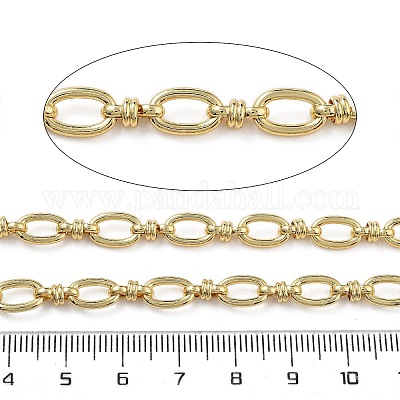 Catene a maglie ovali in ottone placcato cremagliera&nbsp;CHC-G023-10G-1