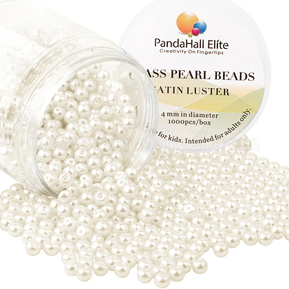 Pearlized Eco-Friendly Dyed Glass Pearl Round Bead HY-PH0002-04-B-1