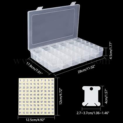 Diyスレッドホルダーストレージボックスセット 紙のステッカー付き プラスチック製のスレッドホルダーカード 調整可能な仕切りビーズストレージコンテナー 透明 280x178x45mmの通販 Jp Pandahall Com