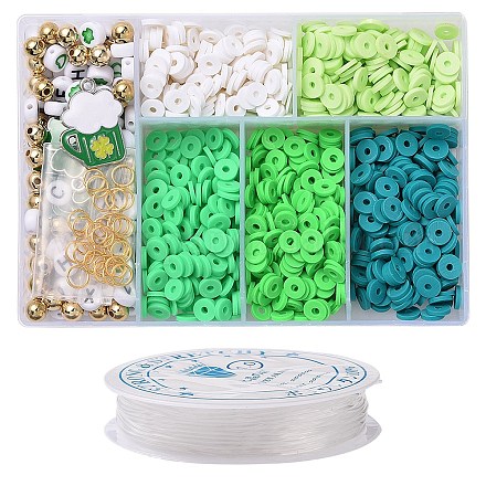 DIY-Set zur Herstellung von Armbändern aus Fimo-Perlen zum St. Patrick's Day DIY-TZ0001-08-1