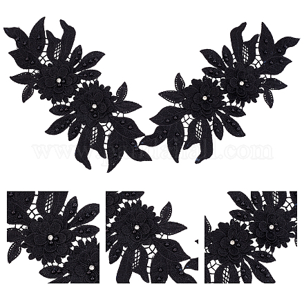 Polyester bestickter floraler Spitzenkragen DIY-WH0326-47B-1