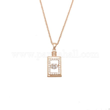 Ожерелье с подвеской из кубического циркония прямоугольной формы 925 из стерлингового серебра с микропаве для девочек и женщин NJEW-BB44236-B-1