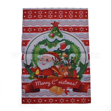クリスマスの庭の旗  両面ポリエステルハウスフラッグ  家の庭の庭のオフィスの装飾のため  サンタクロース/ファーザークリスマス  カラフル  460x320x0.4mm  穴：18mm AJEW-H108-B02-1