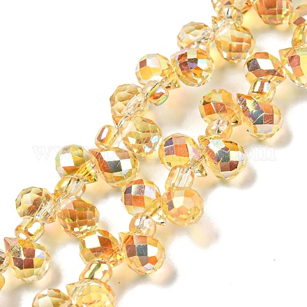 Chapelets de perles en verre transparent électrolytique EGLA-P052-01A-HP01-1