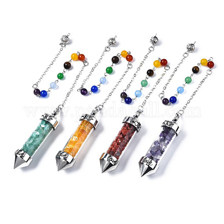 Natural & Synthetic Gemstone Pointed Dowsing Pendulums G-S274-06-1
