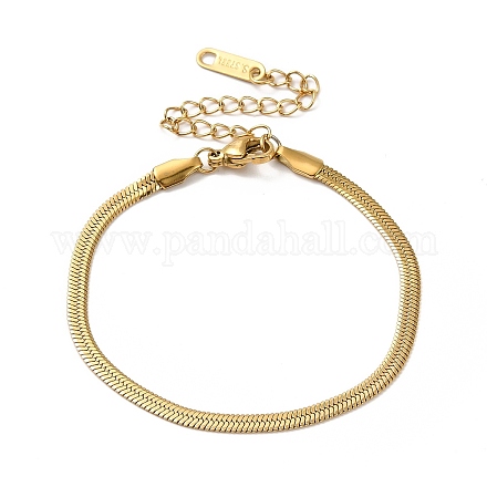 Placage ionique (ip) 304 bracelet chaîne à chevrons en acier inoxydable pour hommes femmes BJEW-E058-01B-G-1