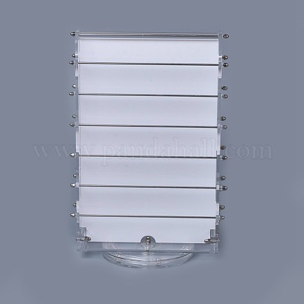 有機ガラスのピアスの表示  鉄と  ジュエリーディスプレイスタンド  プラチナ  ホワイト  21.5x12.5x30.5cm EDIS-L005-02-1
