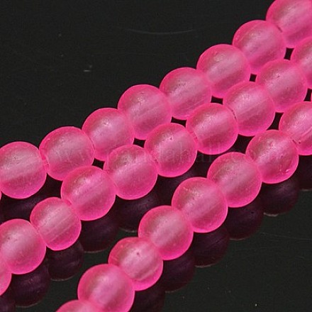 Frosted Glass Bead Strands GGB6MMY-DK37-1
