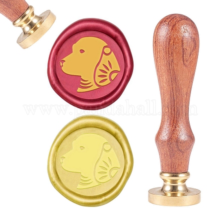 Brass Wax Seal Stamp AJEW-CP0002-20-19-1