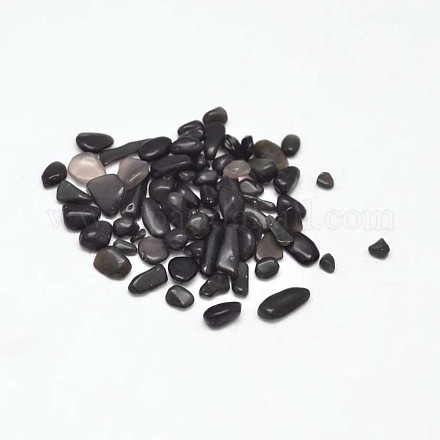 Perles naturelles puce obsidienne X-G-L453-08-1