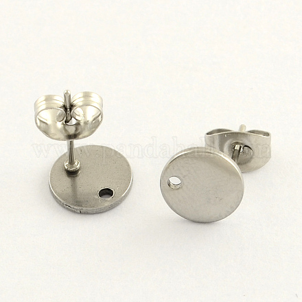 304 Stainless Steel Stud Earring Findings STAS-R063-35-1