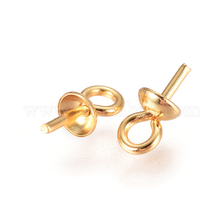 304 tasse en acier inoxydable perle peg bails pin pendentifs STAS-F227-50-G-1