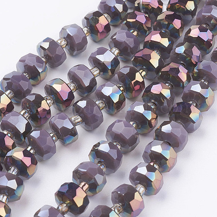 Chapelets de perles en verre opaque électrolytique EGLA-J145-HR10mm-A03-1