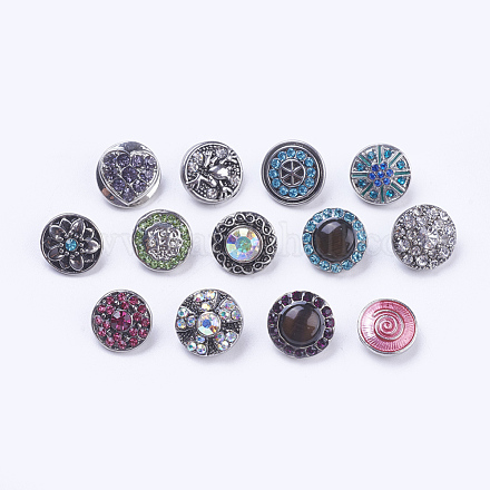 Styles mélangés boutons-pression zinc bijoux en alliage SNAP-O023-M-NR-1