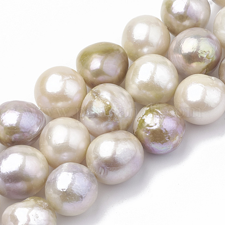 Hebras de perlas keshi de perlas barrocas naturales PEAR-R064-98-1
