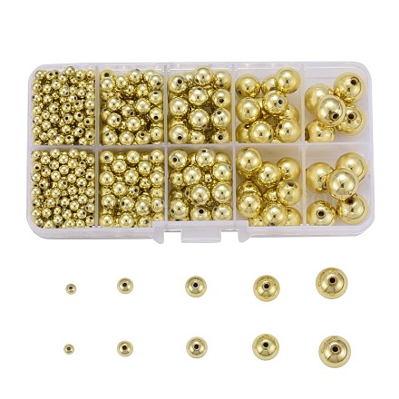 5 taille de perles acryliques plaquées PACR-LS0001-01G-1
