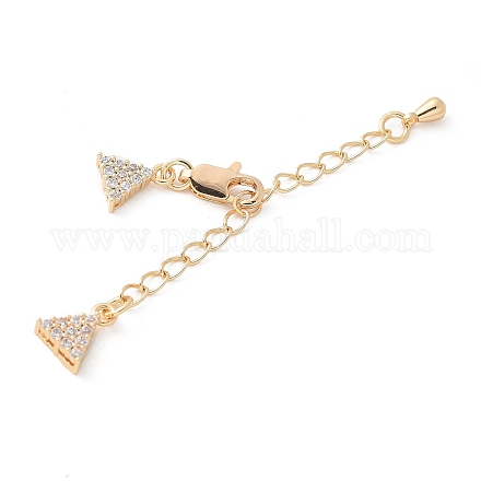 Удлинитель цепи из латуни с микропаве из циркония и стеклом KK-U052-05G-1