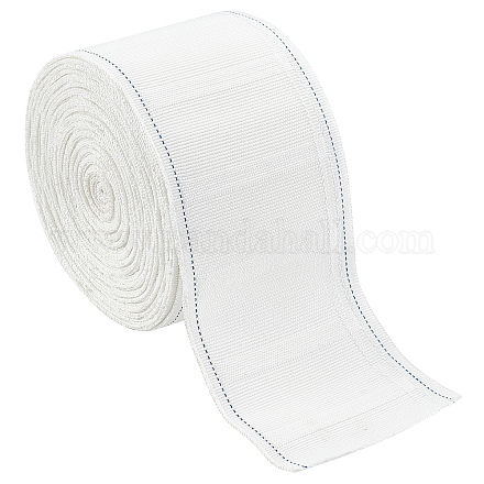 Gorgecraft 9 m Gardinenfaltenband Gardinenband Vorhänge Kopfband selbstklebend flache Polyesterbänder für DIY Prise Plissee Vorhang Zubehör (weiß) SRIB-GF0001-08-1