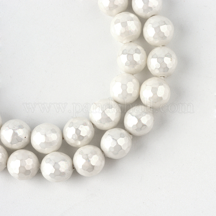 Coquille naturelle brins de perles rondes SHEL-R012-12mm-01-1