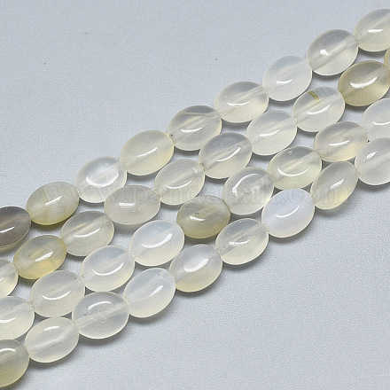 Bianco naturale agata fili di perline G-S357-B10-1