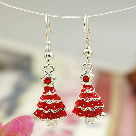 Fashion Earrings for Christmas X-EJEW-JE00368-01-1