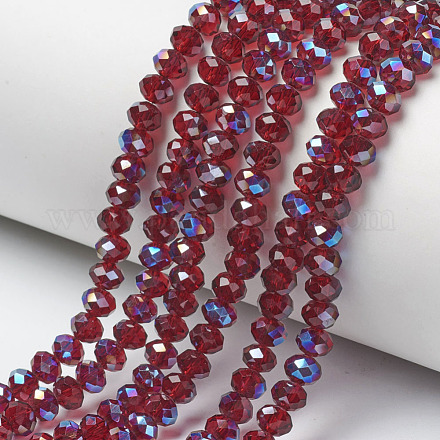 Chapelets de perles en verre électroplaqué EGLA-A034-T4mm-I13-1