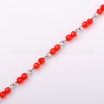 Rondes à la main perles de verre chaînes de colliers bracelets faisant AJEW-JB00057-06-1