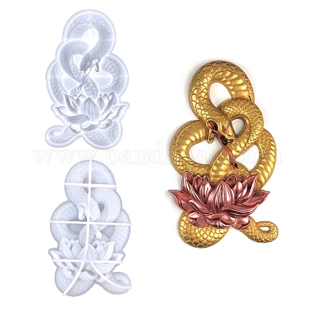 DIY Snake & Lotus Wall Decoration Silicone Molds SNAK-PW0001-20B-1