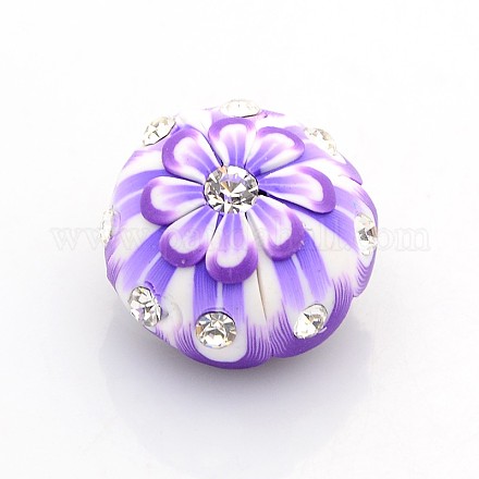 Alliage argile polymère boutons strass motif fleur bijoux snap SNAP-O016-01-1