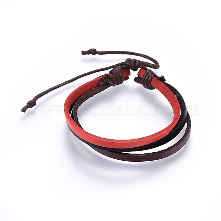 Leather Cord Multi-strand Bracelets BJEW-F347-01B-1