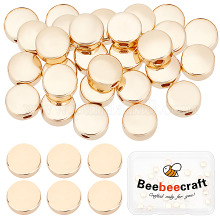 Beebeecraft 50Pcs/Box 18K Gold Plated Flat Round Spacer Beads 5x3mm Tiny Coin Disc Loose Beads for Bracelet Necklace Jewelry Making Hole: 1mm KK-BBC0002-58-1