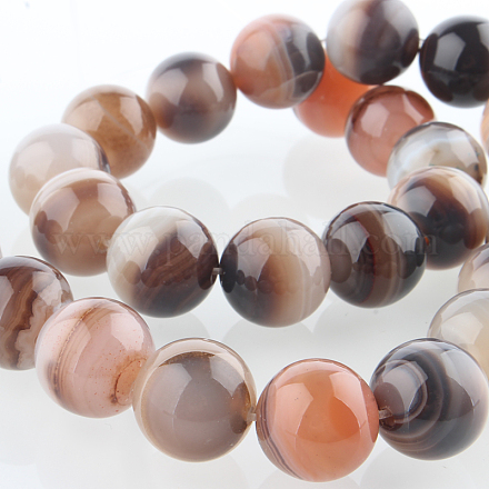 Dyed & Heated Natural Agate Round Beads Strands G-E230-01-14mm-1