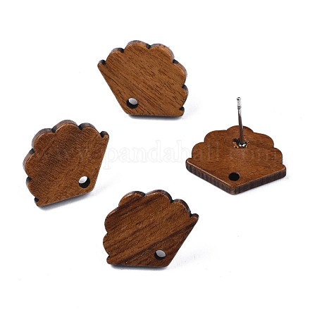 Fornituras de aretes de madera de nogal MAK-N032-014-1