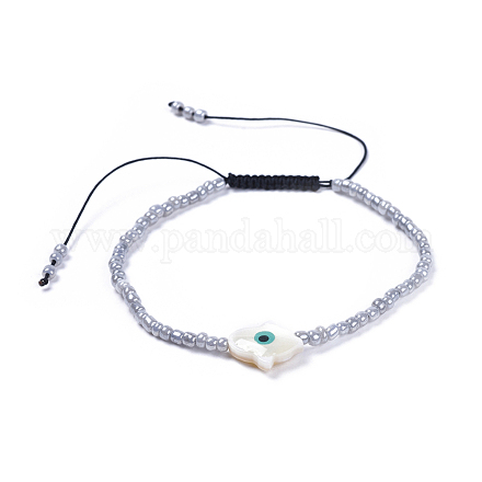 Verstellbarer Nylonfaden geflochtene Perlen Armbänder BJEW-JB04370-03-1