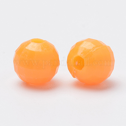 プラスチックビーズ  ラウンド  オレンジ  6x6mm  穴：1mm  約5000個/500g MACR-S272-20A-1