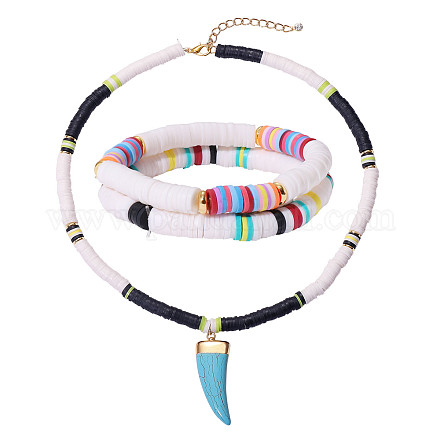 SHEGRACE Stretch Bracelets and Pendant Necklace Jewelry Sets sgSJEW-SZ0001-002-1