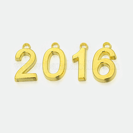 2016テーマ合金ペンダント  カドミウムフリー＆ニッケルフリー＆鉛フリー  ゴールドカラー  18x6~10x2mm  穴：2mm PALLOY-X0022-G-NR-1