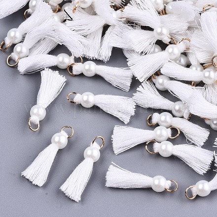 Polycotton(Polyester Cotton) Tassel Pendant Decorations X-FIND-T052-13Q-1