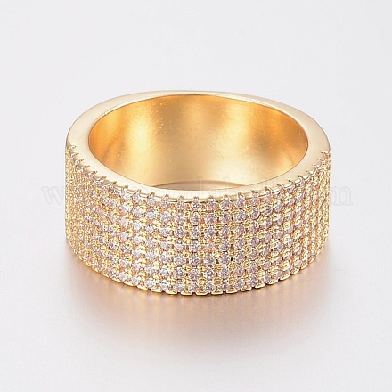 Brass Micro Pave Cubic Zirconia Finger Rings RJEW-H122-16G-17mm-1